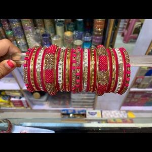 Fancy colour and stone bangle sets